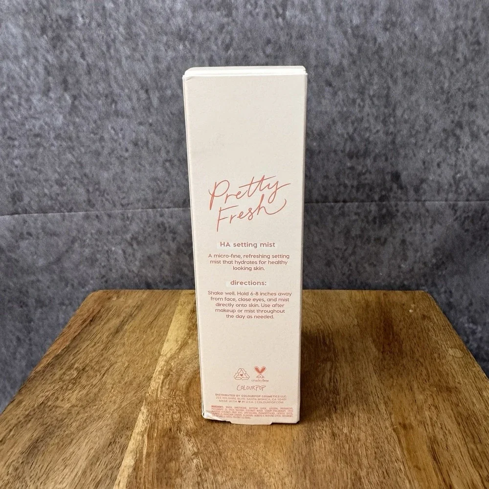 New ColourPop Pretty Fresh Setting Mist Hyaluronic Acid and Coconut